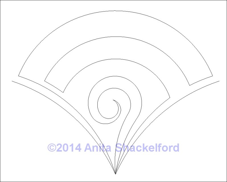 Modern Set 4 Deco Fan with Spiral